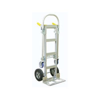 Wesco Industrial Products 220000-A  SPARTAN JR ALUMINUM HAND TRUCK WESCO, WESCO SPARTAN JR ALUMINUM CONVERTIBLE HAND TRUCK PNEUMATIC WHEELS AND 18" WIDE NOSEPLATE.  220000-A ASSEMBLED
