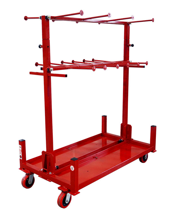 B&B Pipe & Industrial Tools 2036-4F Hanger Cart, 4 Wheels, with Floor
